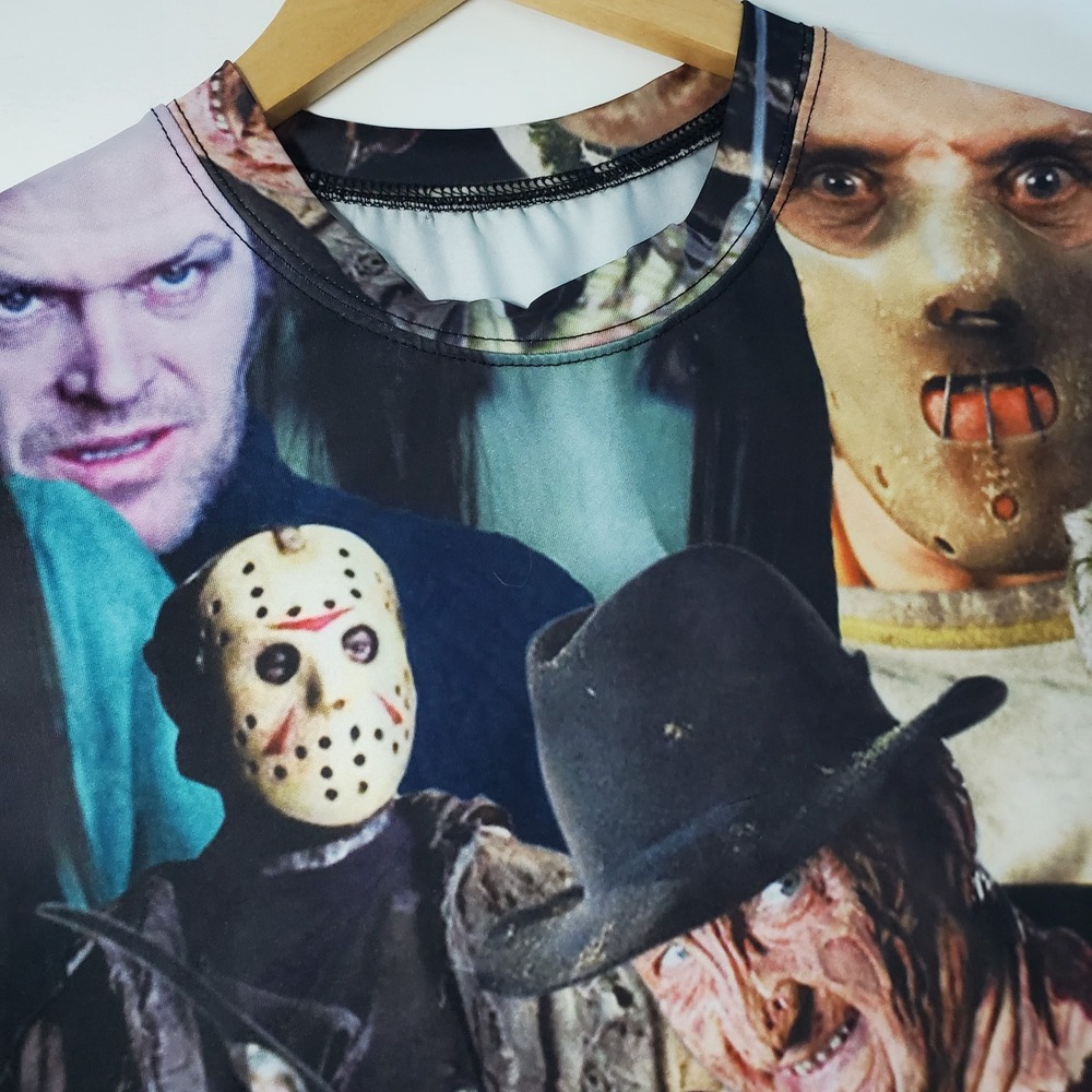 Horror Movie Character T-Shirt Halloween Freddy Krueger Jason Voorhees Spooky